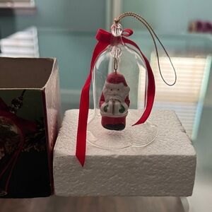 Lil Chimers Santa Glass Ornament with Red Ribbon